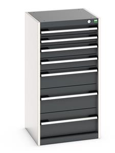 40010051.** Cabinet consists of 2 x 75mm. 2 x 100mm, 1 x 150mm and 2 x 200mm high drawers 100% extension drawer with internal dimensions of 400mm wide x 400mm deep. The...